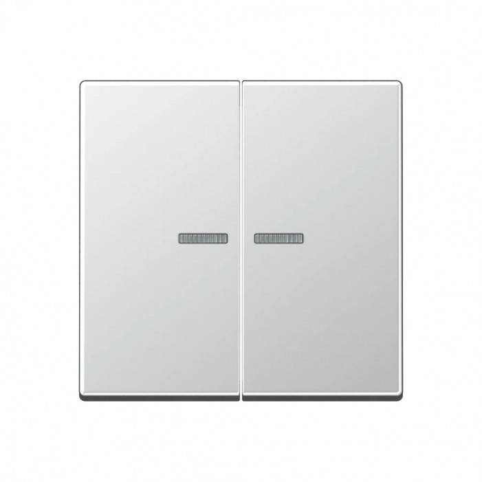 JUNG HOME BT A 17102 AL - przycisk 2-krotny, with lens, Duroplasty lakierowane, Seria A, aluminiowy